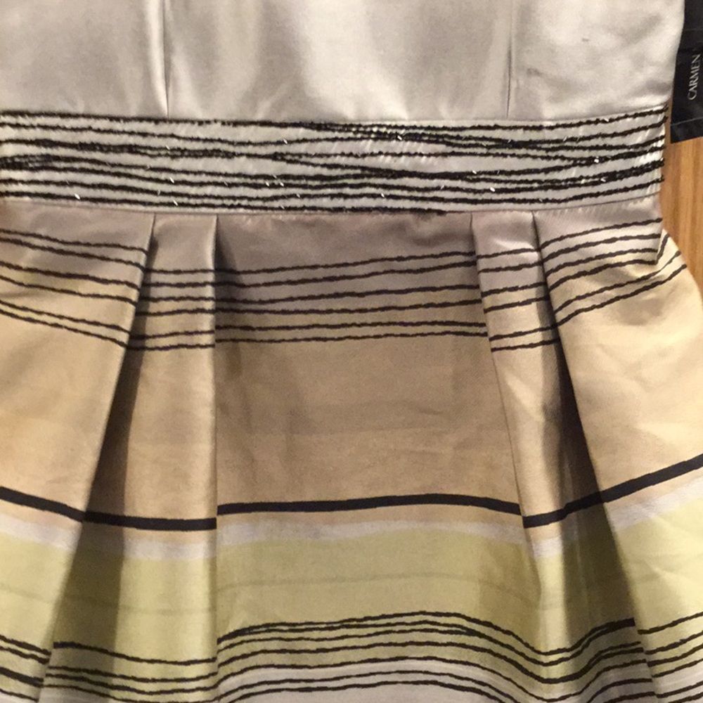 Carmen Marc Valvo Pleat Cocktail Dress - Picture 7 of 12